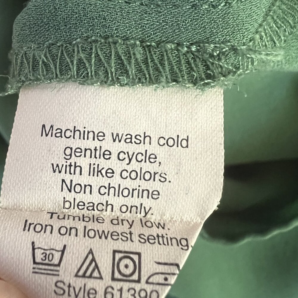 J. Crew Silk Blouse, Emerald Green, Size 8P - Picture 7 of 8